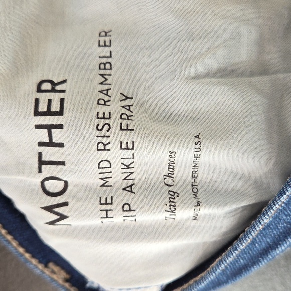 Mother The Mid Rise Rambler Zip Ankle Fray Taking Chances Size 28 - Picture 11 of 15